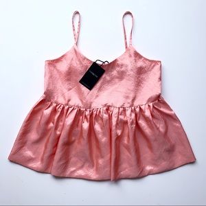 Babydoll Coral Satin Cami